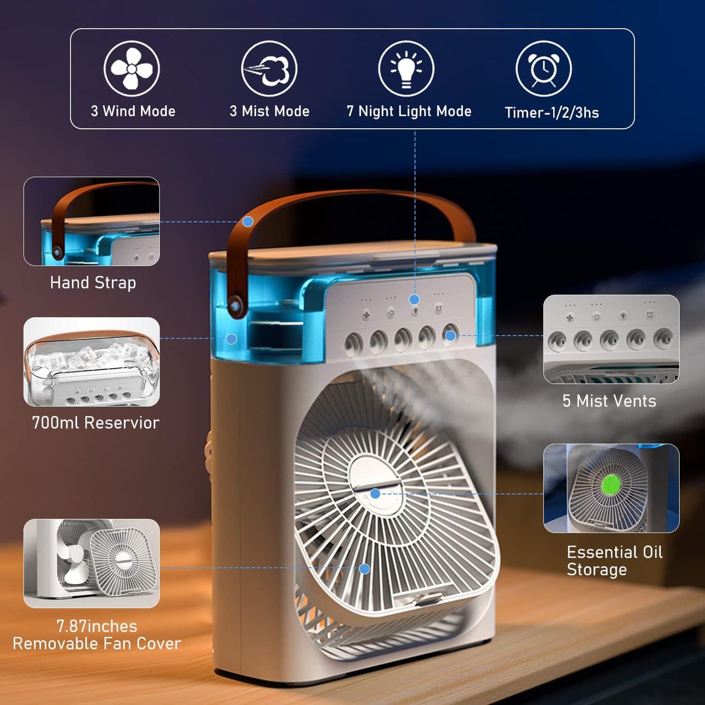 Mini portable cooling fan