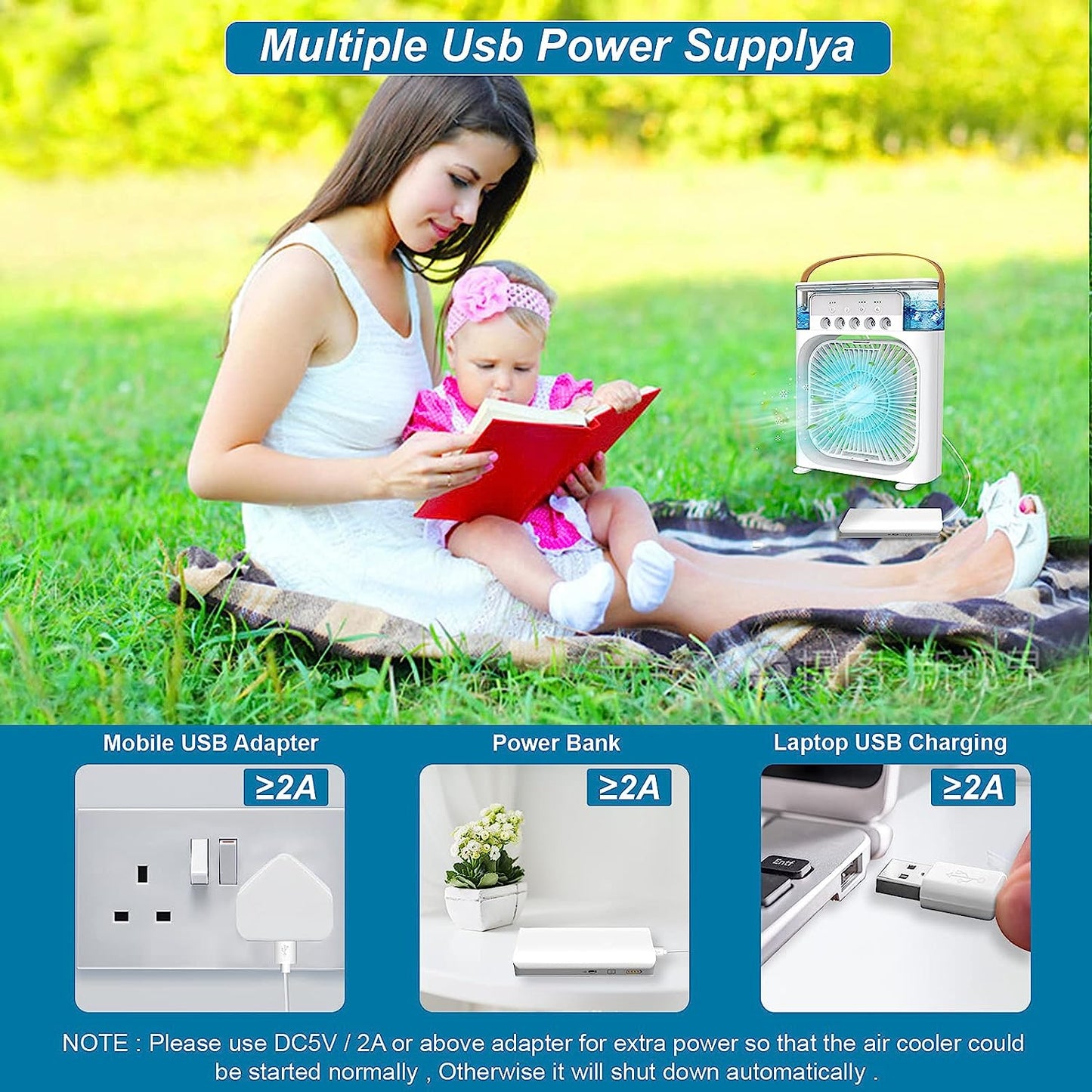 Mini portable cooling fan